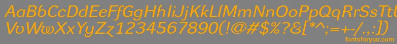 DynagroteskrxeItalic Font – Orange Fonts on Gray Background