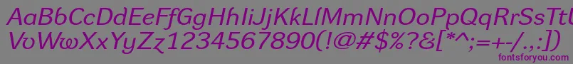 DynagroteskrxeItalic Font – Purple Fonts on Gray Background