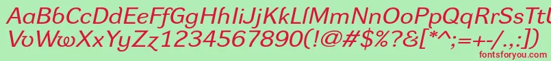 DynagroteskrxeItalic Font – Red Fonts on Green Background