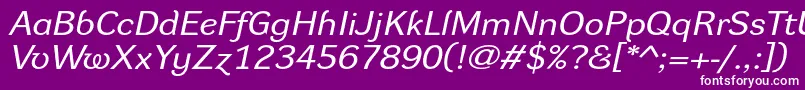 DynagroteskrxeItalic Font – White Fonts on Purple Background