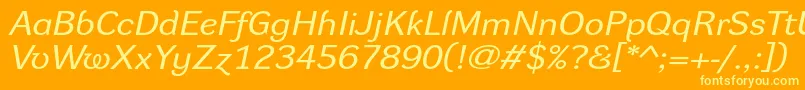 DynagroteskrxeItalic Font – Yellow Fonts on Orange Background