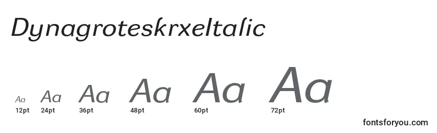 DynagroteskrxeItalic Font Sizes