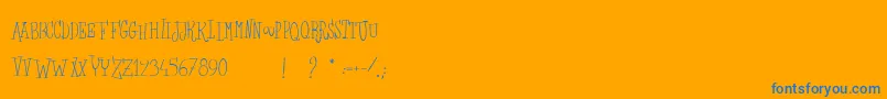 LesSorciРєresDeLaLuneNoire Font – Blue Fonts on Orange Background