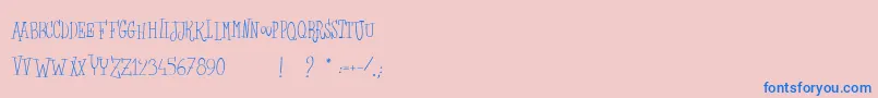 LesSorciРєresDeLaLuneNoire Font – Blue Fonts on Pink Background