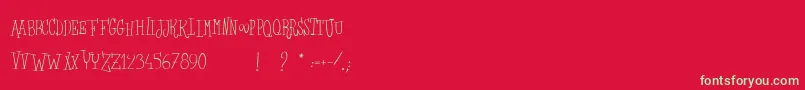 LesSorciРєresDeLaLuneNoire Font – Green Fonts on Red Background