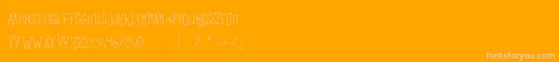 LesSorciРєresDeLaLuneNoire Font – Pink Fonts on Orange Background