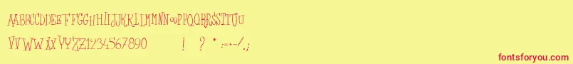 LesSorciРєresDeLaLuneNoire Font – Red Fonts on Yellow Background