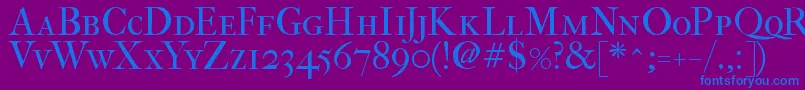 ImFellFrenchCanonRomanSc Font – Blue Fonts on Purple Background