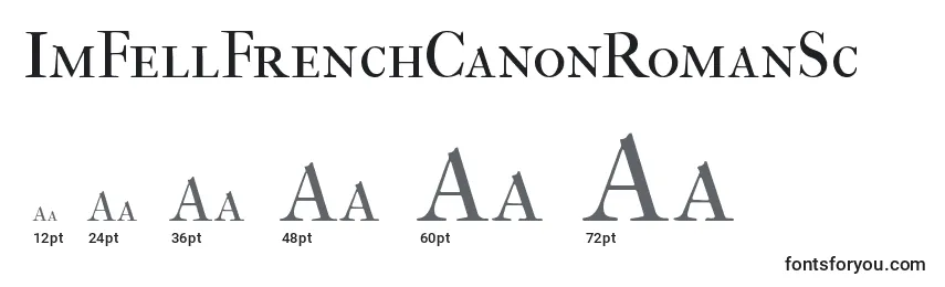 Größen der Schriftart ImFellFrenchCanonRomanSc