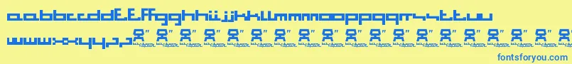 BitstormSquare Font – Blue Fonts on Yellow Background