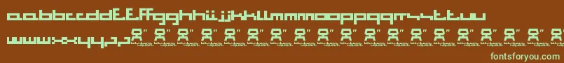 BitstormSquare Font – Green Fonts on Brown Background