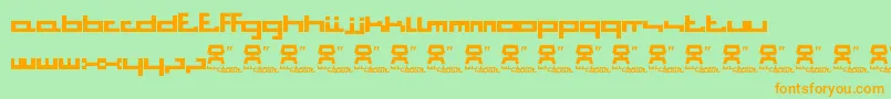 BitstormSquare-Schriftart – Orangefarbene Schriften auf grünem Hintergrund