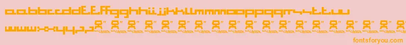 BitstormSquare Font – Orange Fonts on Pink Background