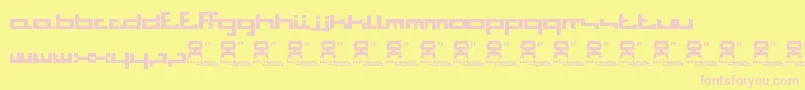 BitstormSquare-fontti – vaaleanpunaiset fontit keltaisella taustalla