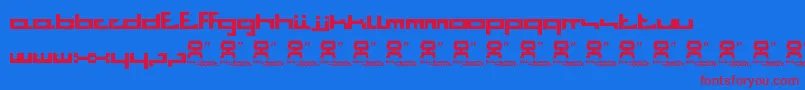 BitstormSquare Font – Red Fonts on Blue Background