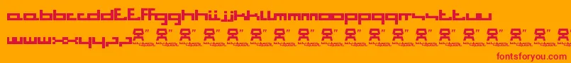 BitstormSquare Font – Red Fonts on Orange Background