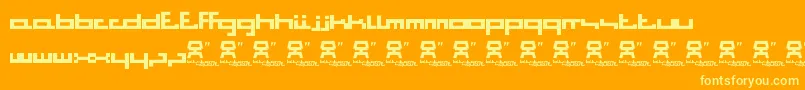 BitstormSquare-Schriftart – Gelbe Schriften auf orangefarbenem Hintergrund