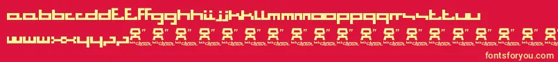 BitstormSquare Font – Yellow Fonts on Red Background