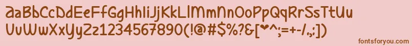 LadybugLoveTtf Font – Brown Fonts on Pink Background