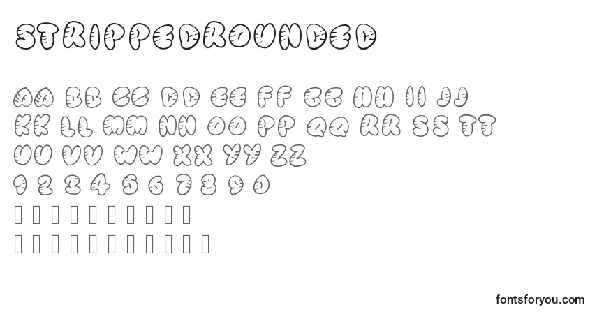 Schriftart Strippedrounded – Alphabet, Zahlen, spezielle Symbole