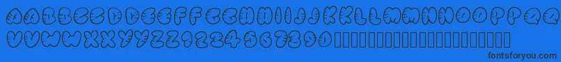 Шрифт Strippedrounded – чёрные шрифты на синем фоне