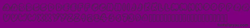 Strippedrounded-Schriftart – Schwarze Schriften auf violettem Hintergrund