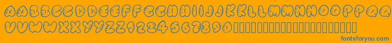 Strippedrounded Font – Blue Fonts on Orange Background