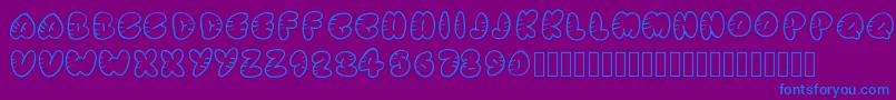 Strippedrounded-fontti – siniset fontit violetilla taustalla