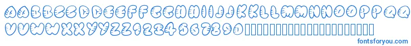 フォントStrippedrounded – 白い背景に青い文字