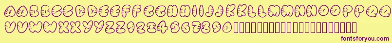 Strippedrounded-fontti – violetit fontit keltaisella taustalla