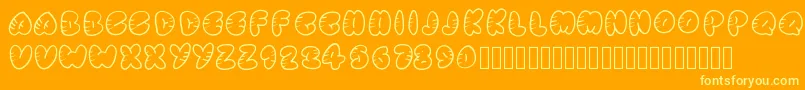 Strippedrounded-fontti – keltaiset fontit oranssilla taustalla