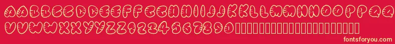 Strippedrounded-fontti – keltaiset fontit punaisella taustalla
