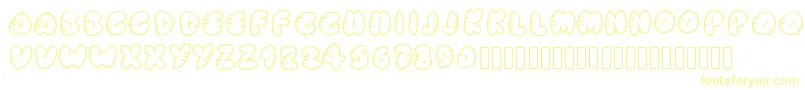 Strippedrounded-Schriftart – Gelbe Schriften auf weißem Hintergrund