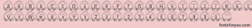 Fonte LmsPillToad – fontes pretas em um fundo rosa