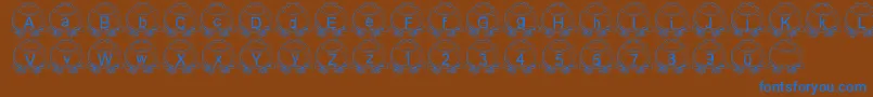 LmsPillToad Font – Blue Fonts on Brown Background