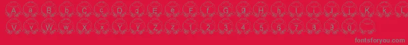 フォントLmsPillToad – 赤い背景に灰色の文字