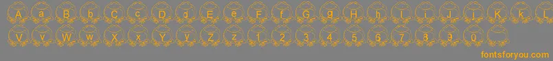 LmsPillToad-Schriftart – Orangefarbene Schriften auf grauem Hintergrund