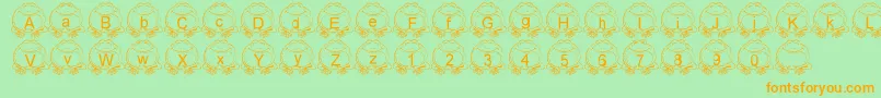 LmsPillToad Font – Orange Fonts on Green Background