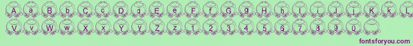 LmsPillToad Font – Purple Fonts on Green Background