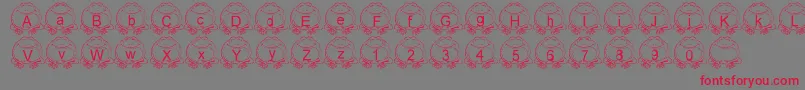 LmsPillToad Font – Red Fonts on Gray Background