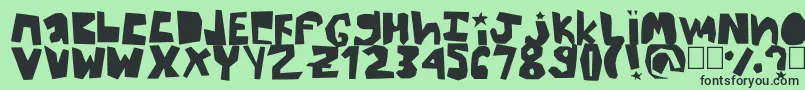 Thick Font – Black Fonts on Green Background