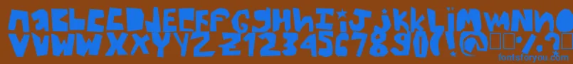フォントThick – 茶色の背景に青い文字