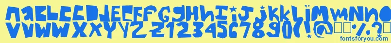 Thick Font – Blue Fonts on Yellow Background