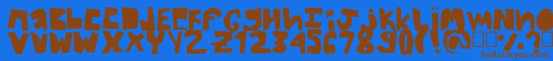 Thick Font – Brown Fonts on Blue Background