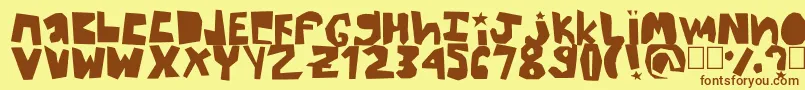 Thick Font – Brown Fonts on Yellow Background