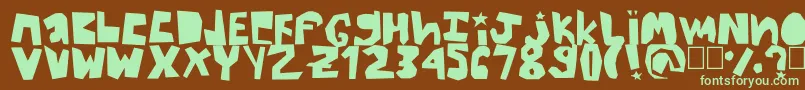 Thick Font – Green Fonts on Brown Background