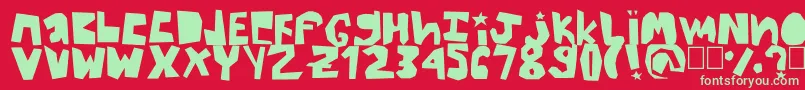 Thick Font – Green Fonts on Red Background