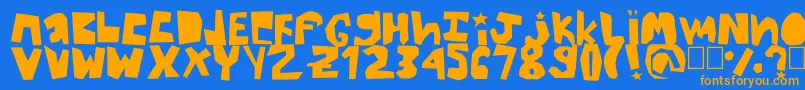 Thick Font – Orange Fonts on Blue Background
