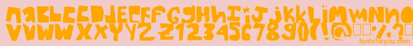 Thick Font – Orange Fonts on Pink Background