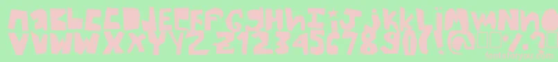 Thick Font – Pink Fonts on Green Background